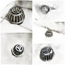 Metal drain covers.