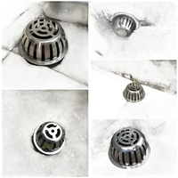 Metal drain covers.