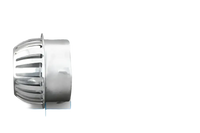 Metal vent cap with dimensions chart.