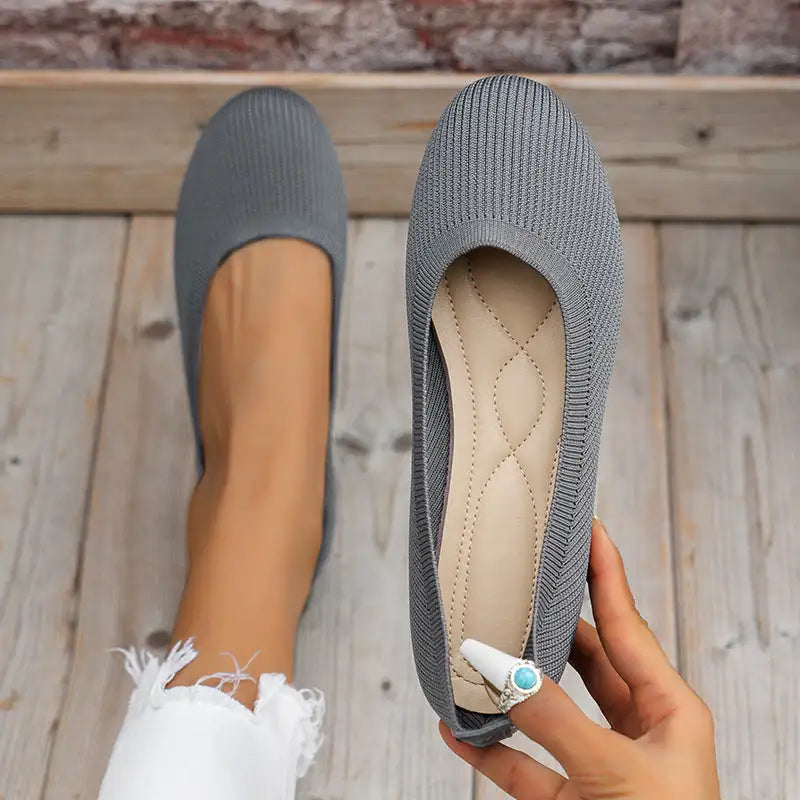 Sweet Knit Ballet Flats Trendy Viscose Shoes