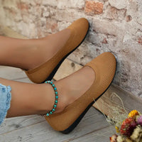 KnitEase Women’s Round Toe Slip-On Flats - Chocolate / 35
