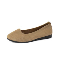 KnitEase Women’s Round Toe Slip-On Flats - Khaki / 35