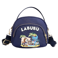 Navy blue cartoon handbag.