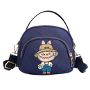 Navy blue cartoon character handbag.