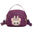 Purple nylon handbag with cartoon bunny.