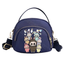 Navy blue cartoon-themed handbag.