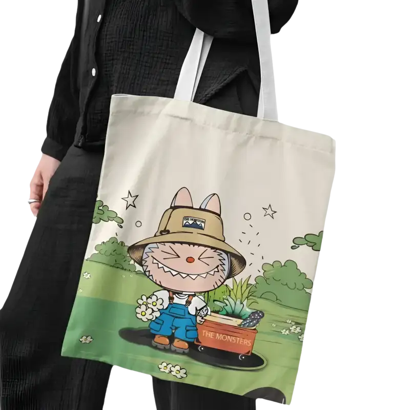 Sweet Labubu Monster Print Tote Large Capacity