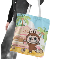 Cartoon-themed tote bag.
