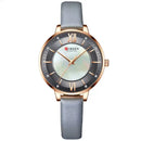 Chic Elegance Leather Quartz Watch for Ladies - Gray
