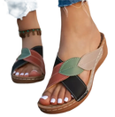 Colorful leaf-accented sandals.