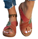 Cross-strap leather sandals.