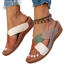 Women’s criss-cross leaf sandals.