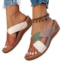 Women’s criss-cross leaf sandals.