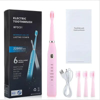 VibeBrush Duo: USB Rechargeable Electric Toothbrush - Pink