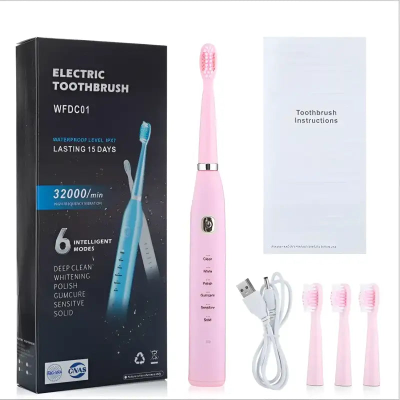 Sweet Pastel Electric Toothbrush with USB Charging Adorable Electric Toothbrush Set for Healthy Smiles Educational Pink Electric Toothbrush Gift Set