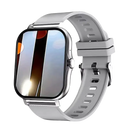 Gray smartwatch with reflective screen.