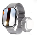 Two smartwatches with interchangeable bands.