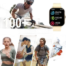 Smartwatch displaying fitness data.