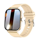 Beige smartwatch with reflective screen.