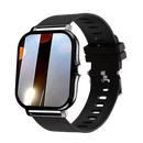 Black smart watch with reflective screen.