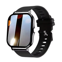 Black smart watch with reflective screen.