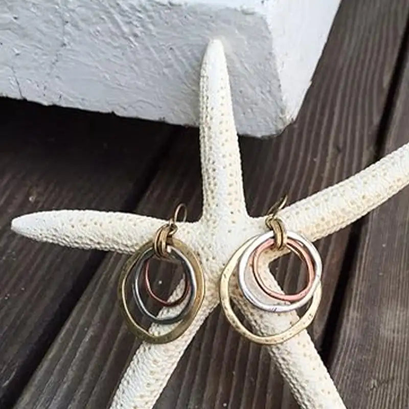 Sweet Round Three Hoop Earrings
