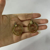 Boho Chic Round Earrings - Ancient Gold