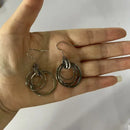 Boho Chic Round Earrings - Ancient Silver