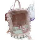 Pink ruffled ita bag.