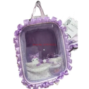 Purple ruffled ita bag.