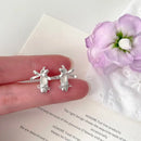 Ribbon Bow Ballet Studs - Silver / 925 Silver Needle