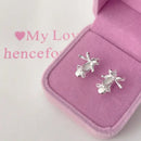 Ribbon Bow Ballet Studs - Silver / 925 Silver Needle
