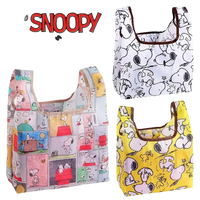 Snoopy-themed reusable shopping bags.