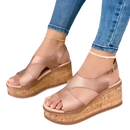 Rose gold fashion wedge sandals with rubber sole casual design for summer 2022