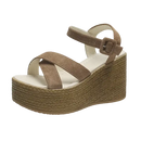 Brown suede fashion wedge sandals with rubber sole for women summer 2022 casual style