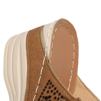 Brown wedge sandal.