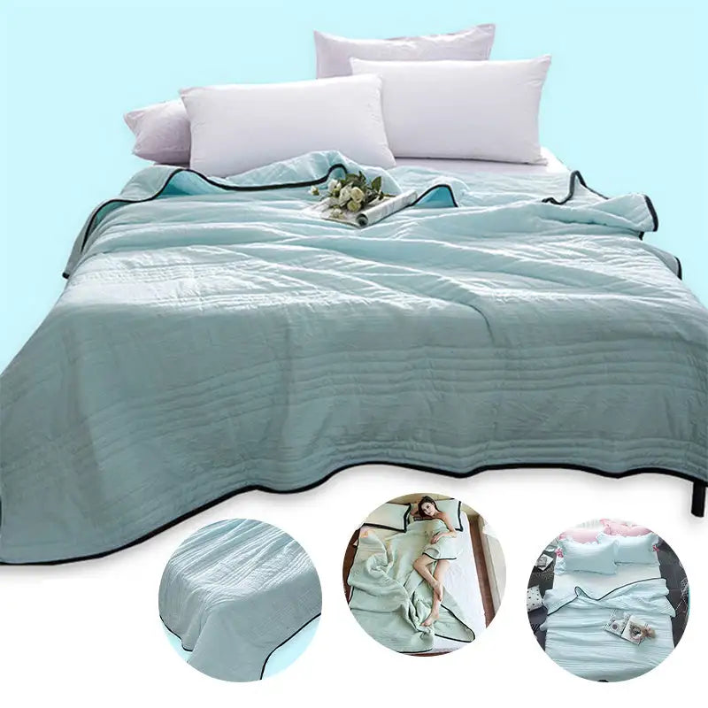 Sweet Summer Quilt Plain Light Blue Bedding