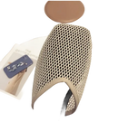 Beige mesh slip-on shoe.