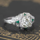 Retro Emerald Zircon Women’s Ring