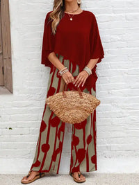 Summer Chic Trousers Suit - Red / L