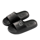 Black bear-themed slide sandals.