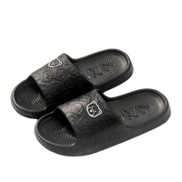 Black bear-themed slide sandals.