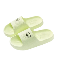 Light green bear-themed slide sandals.