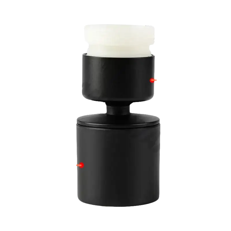 Black and brass plumbing fixture with dimensions.