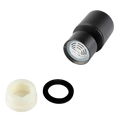 Faucet filter and sealing components.