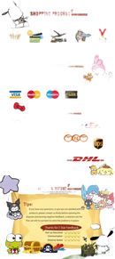 Online shopping guide with cartoon characters.