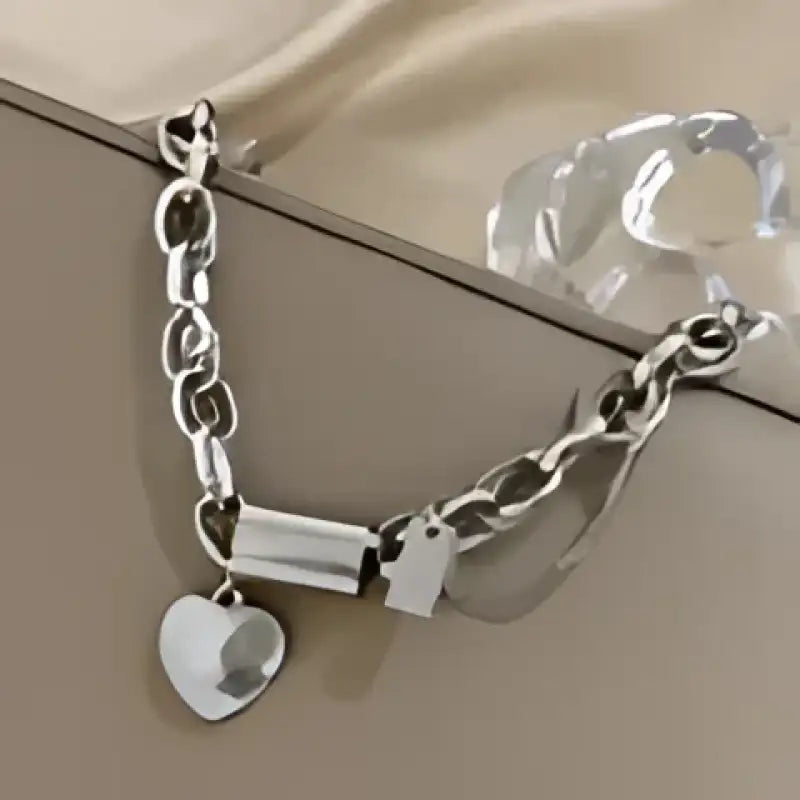 Sweetheart Gold Silver Heart Stainless Steel Bracelets