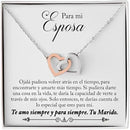 Heart & Steel Two-Tone Buckle Necklace - 2484and Customized Card