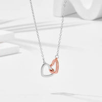 Heart & Steel Two-Tone Buckle Necklace - 2484and Customized Card