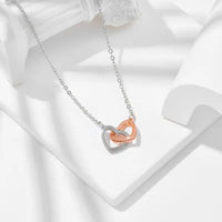 Heart & Steel Two-Tone Buckle Necklace - 2484and Customized Card